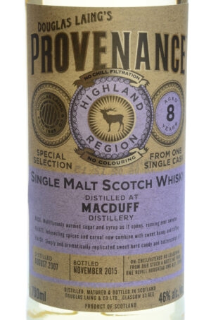 70cl Provenance: Macduff 46° dis 2007 8 Y.O. - Afbeelding 4