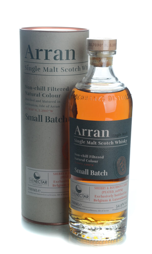 Arran small batch sherry-bourbon casks(peated 20pm) 54.9°